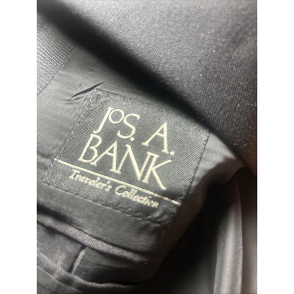 Jos A Bank Travelers Collection Mens 42XL Slim Fit Black Suit Jacket Blazer Wool - Picture 9 of 10